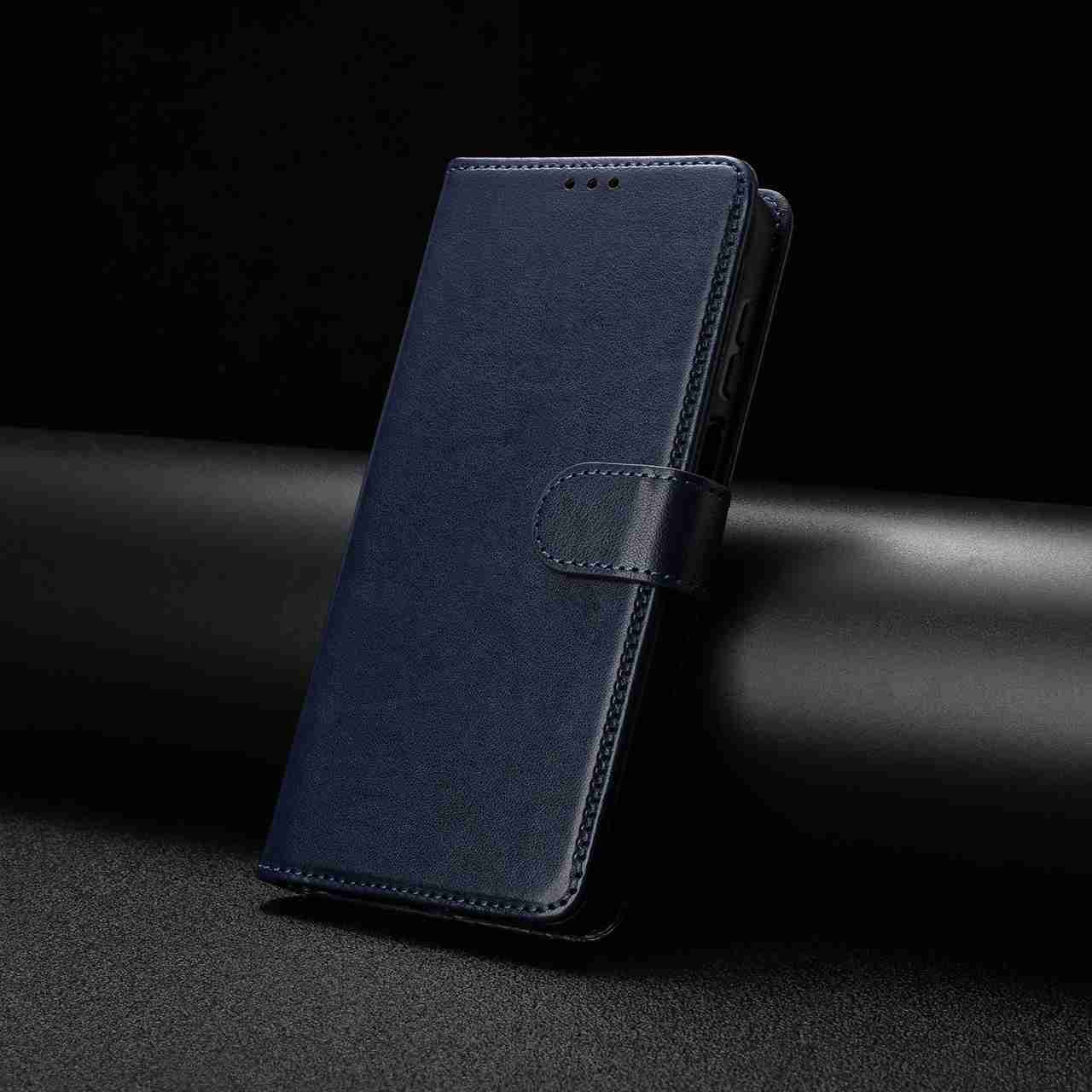 For Xiaomi Redmi Note 15 Pro 5G (Global) Wallet Phone Case Stand PU Leather Folio Flip Cover with 8 Card Slot - Dark Blue