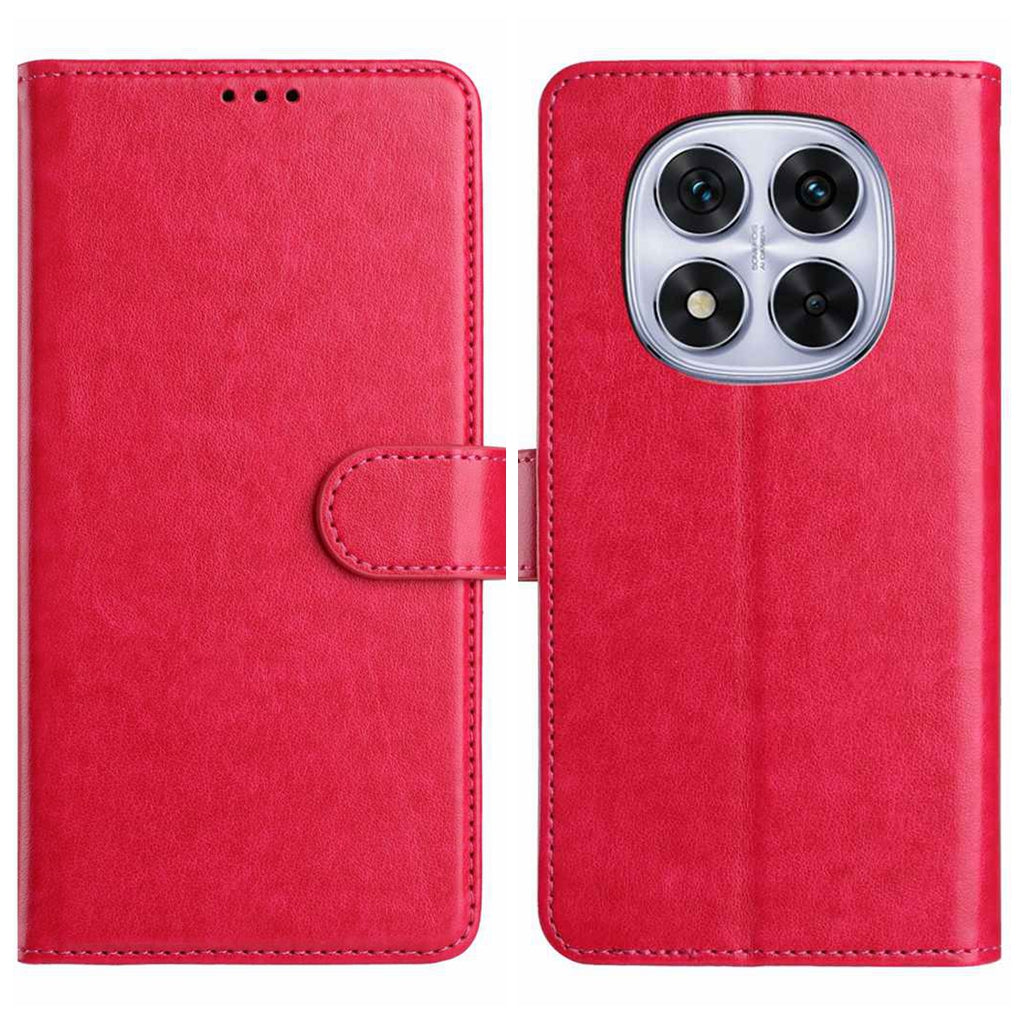 For Xiaomi Redmi Note 15 Pro 4G (Global) Wallet Phone Case Stand PU Leather Folio Flip Cover with 8 Card Slot - Rose