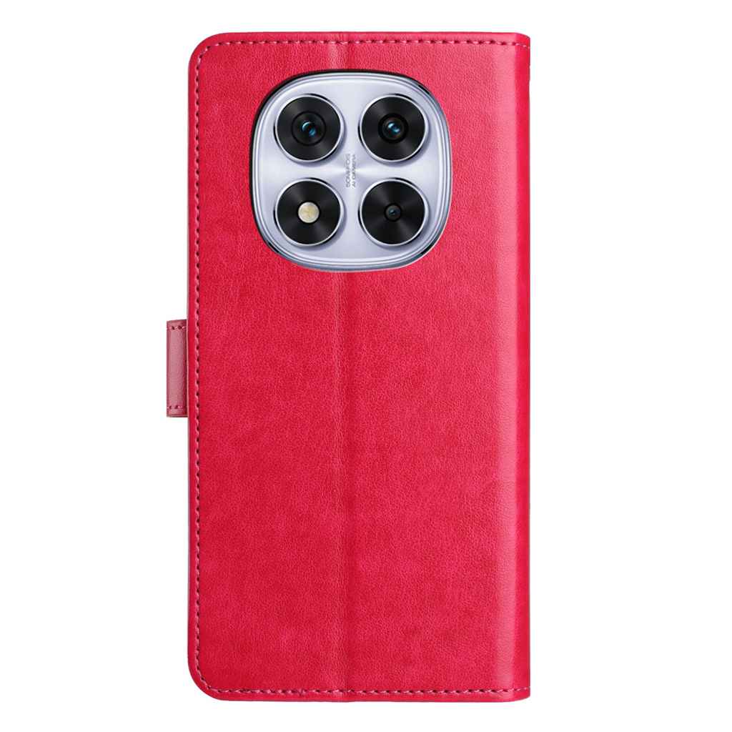 For Xiaomi Redmi Note 15 Pro 4G (Global) Wallet Phone Case Stand PU Leather Folio Flip Cover with 8 Card Slot - Rose