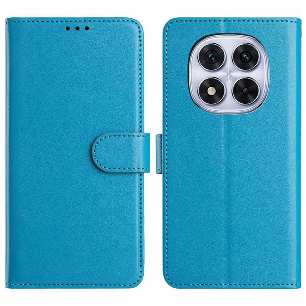 For Xiaomi Redmi Note 15 Pro 4G (Global) Wallet Phone Case Stand PU Leather Folio Flip Cover with 8 Card Slot - Sky Blue