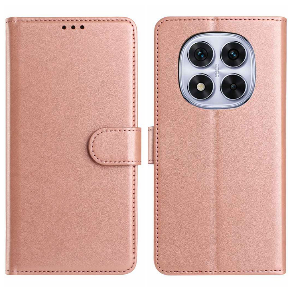 For Xiaomi Redmi Note 15 4G (Global) / Xiaomi Poco M8 5G / Xiaomi Redmi Note 15 5G (Global) Wallet Phone Case Stand PU Leather Folio Flip Cover with 8 Card Slot - Rose Gold