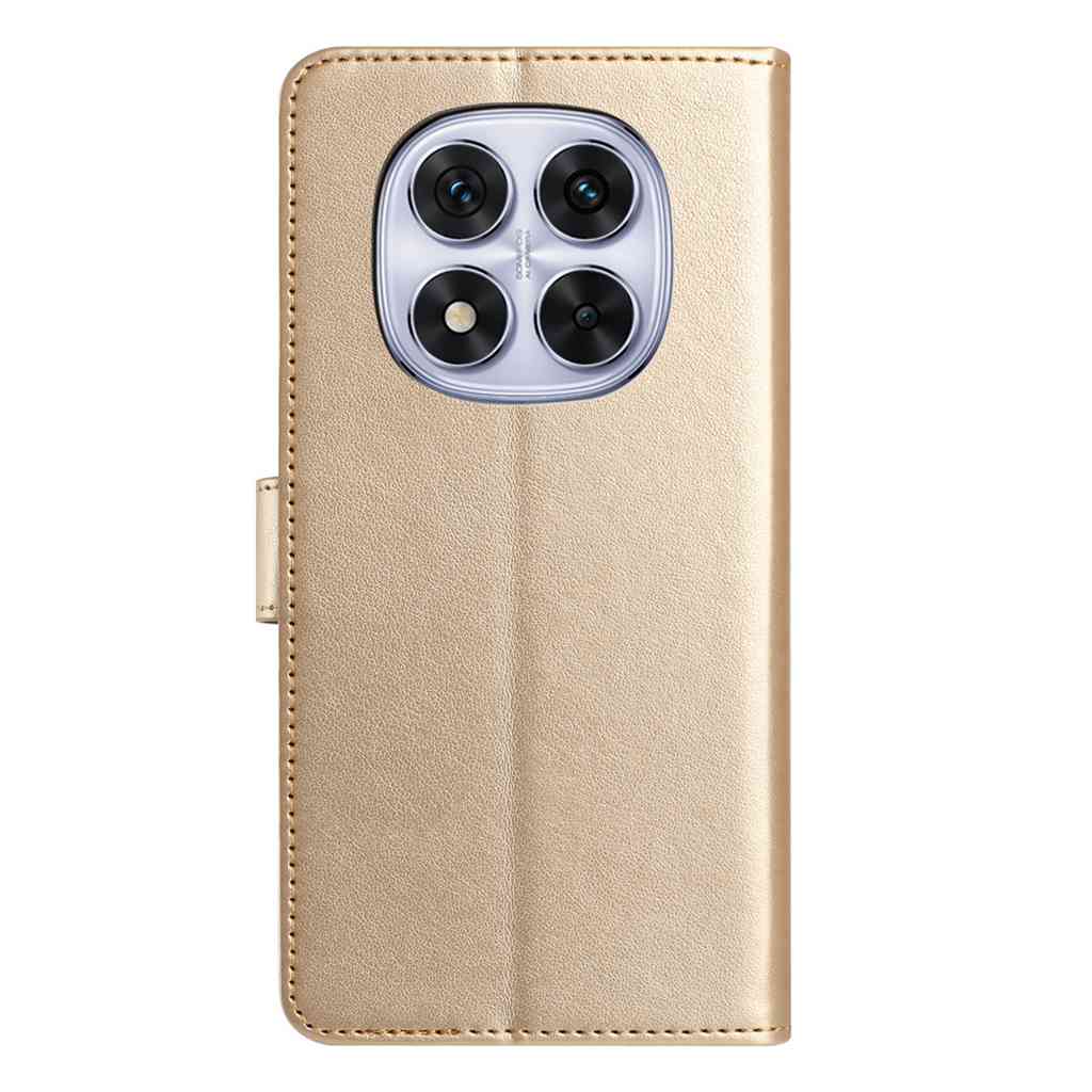 For Xiaomi Redmi Note 15 4G (Global) / Xiaomi Poco M8 5G / Xiaomi Redmi Note 15 5G (Global) Wallet Phone Case Stand PU Leather Folio Flip Cover with 8 Card Slot - Gold