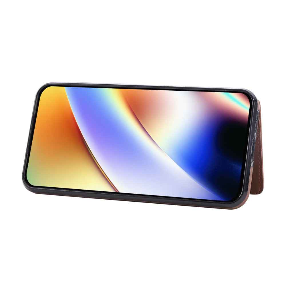 For Samsung Galaxy A57 5G Case Card Holder Kickstand Leather + TPU Phone Cover with Ring Holder - Brown