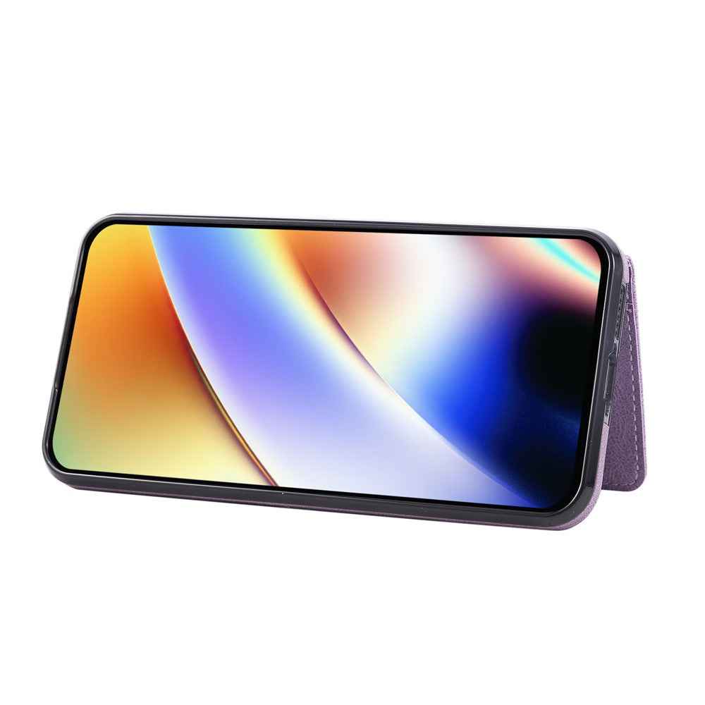 For Samsung Galaxy A57 5G Case Card Holder Kickstand Leather + TPU Phone Cover with Ring Holder - Purple