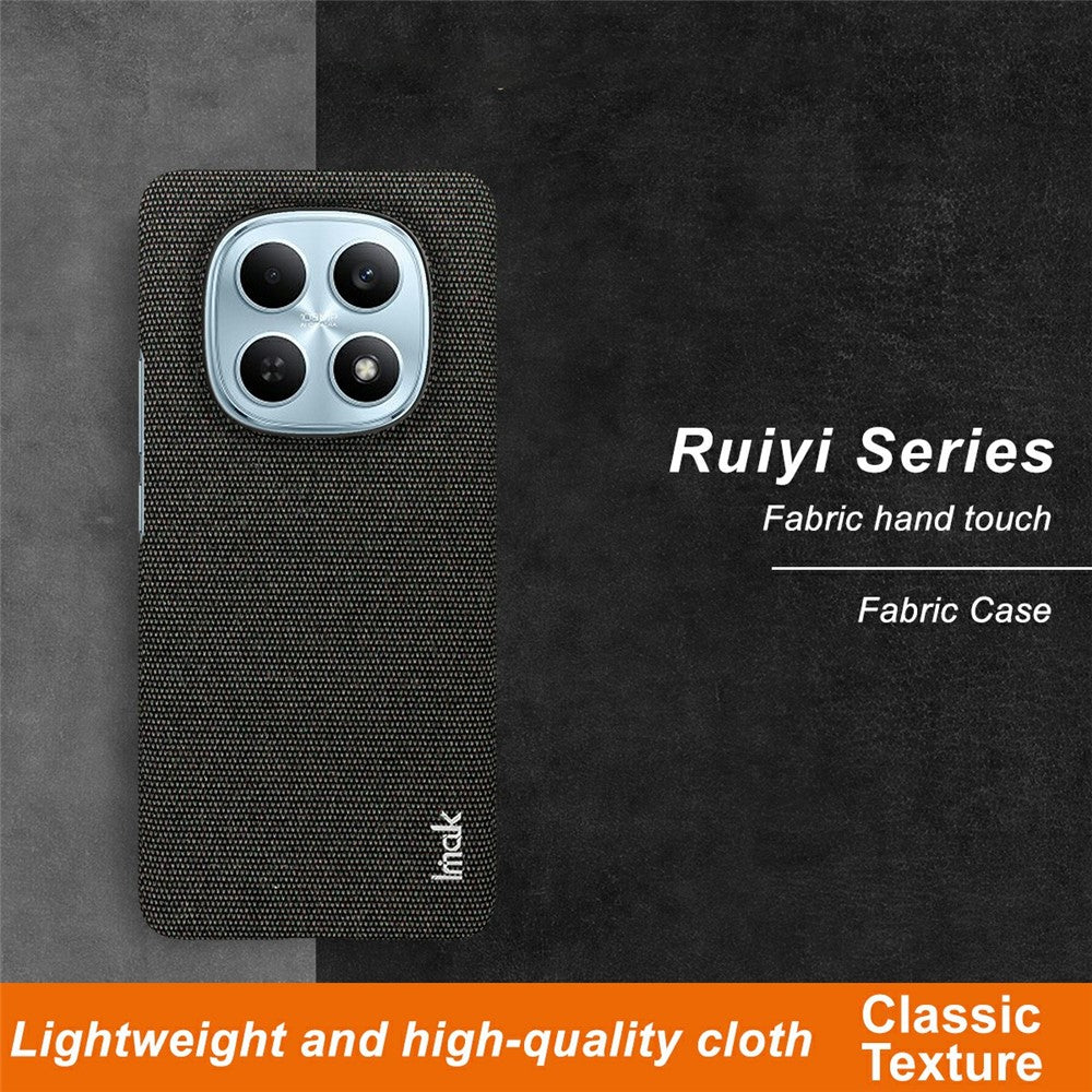 IMAK Ruiyi Series Phone Case for Xiaomi Poco M8 5G / Redmi Note 15 5G (Global) / 15 4G (Global) Fabric Texture Leather + PC Back Cover - Black