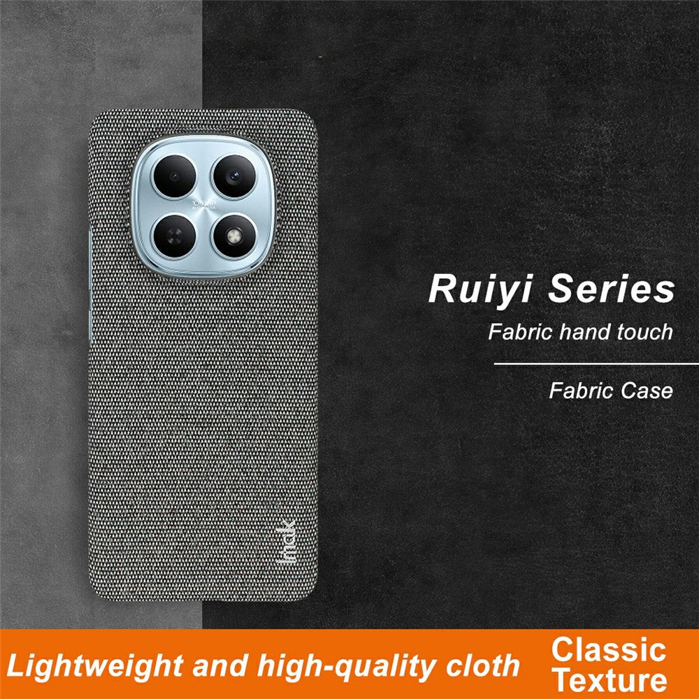 IMAK Ruiyi Series Phone Case for Xiaomi Poco M8 5G / Redmi Note 15 5G (Global) / 15 4G (Global) Fabric Texture Leather + PC Back Cover - Dark Grey
