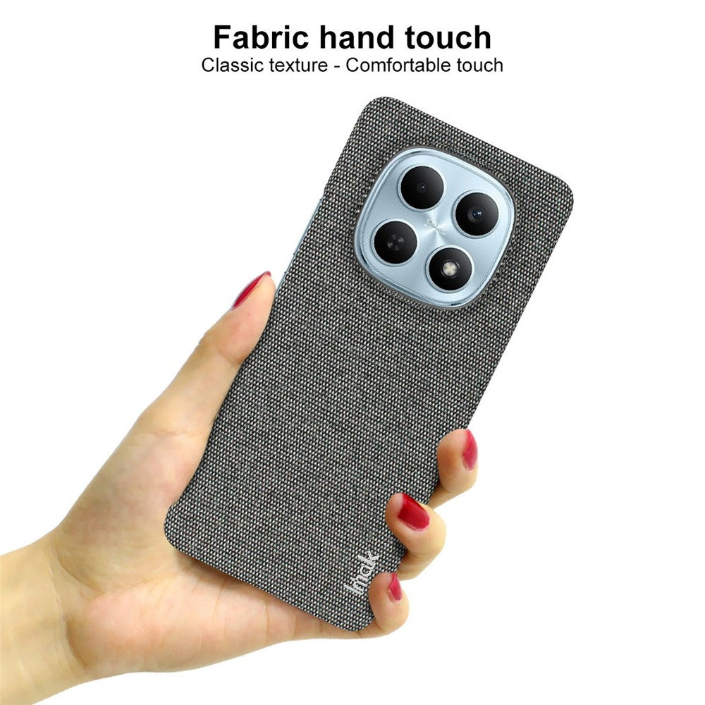 IMAK Ruiyi Series Phone Case for Xiaomi Poco M8 5G / Redmi Note 15 5G (Global) / 15 4G (Global) Fabric Texture Leather + PC Back Cover - Dark Grey