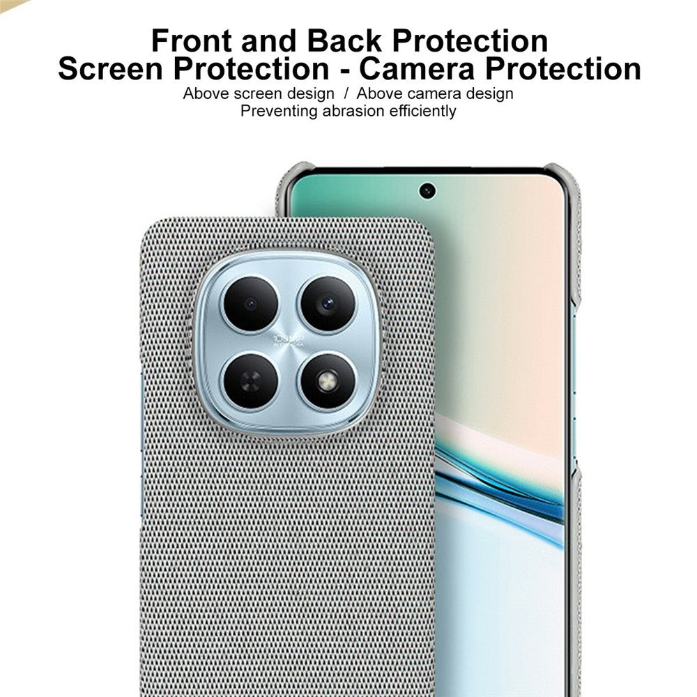 IMAK Ruiyi Series Phone Case for Xiaomi Poco M8 5G / Redmi Note 15 5G (Global) / 15 4G (Global) Fabric Texture Leather + PC Back Cover - Dark Grey