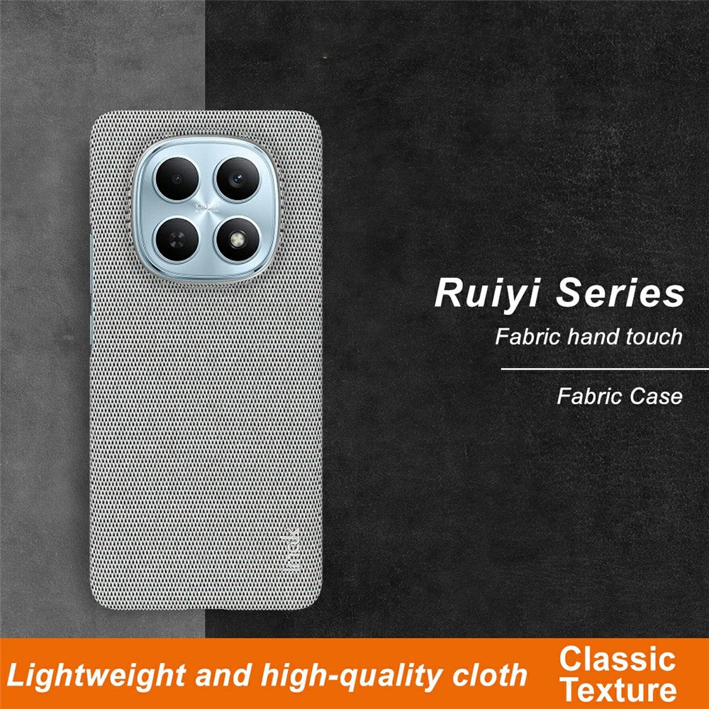 IMAK Ruiyi Series Phone Case for Xiaomi Poco M8 5G / Redmi Note 15 5G (Global) / 15 4G (Global) Fabric Texture Leather + PC Back Cover - Light Grey