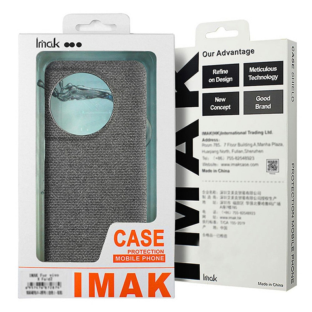 IMAK Ruiyi Series Phone Case for Xiaomi Poco M8 5G / Redmi Note 15 5G (Global) / 15 4G (Global) Fabric Texture Leather + PC Back Cover - Light Grey