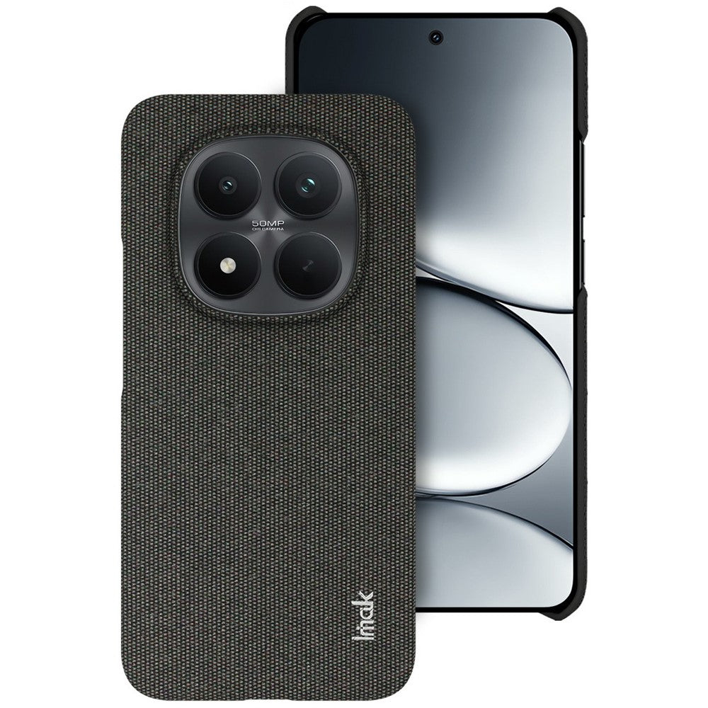 IMAK Ruiyi Series for Xiaomi Redmi Note 15 Pro 5G (Global) Case Fabric Texture Leather + PC Phone Back Cover - Black