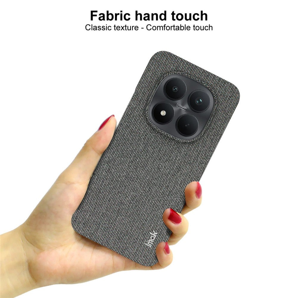 IMAK Ruiyi Series for Xiaomi Redmi Note 15 Pro 5G (Global) Case Fabric Texture Leather + PC Phone Back Cover - Black