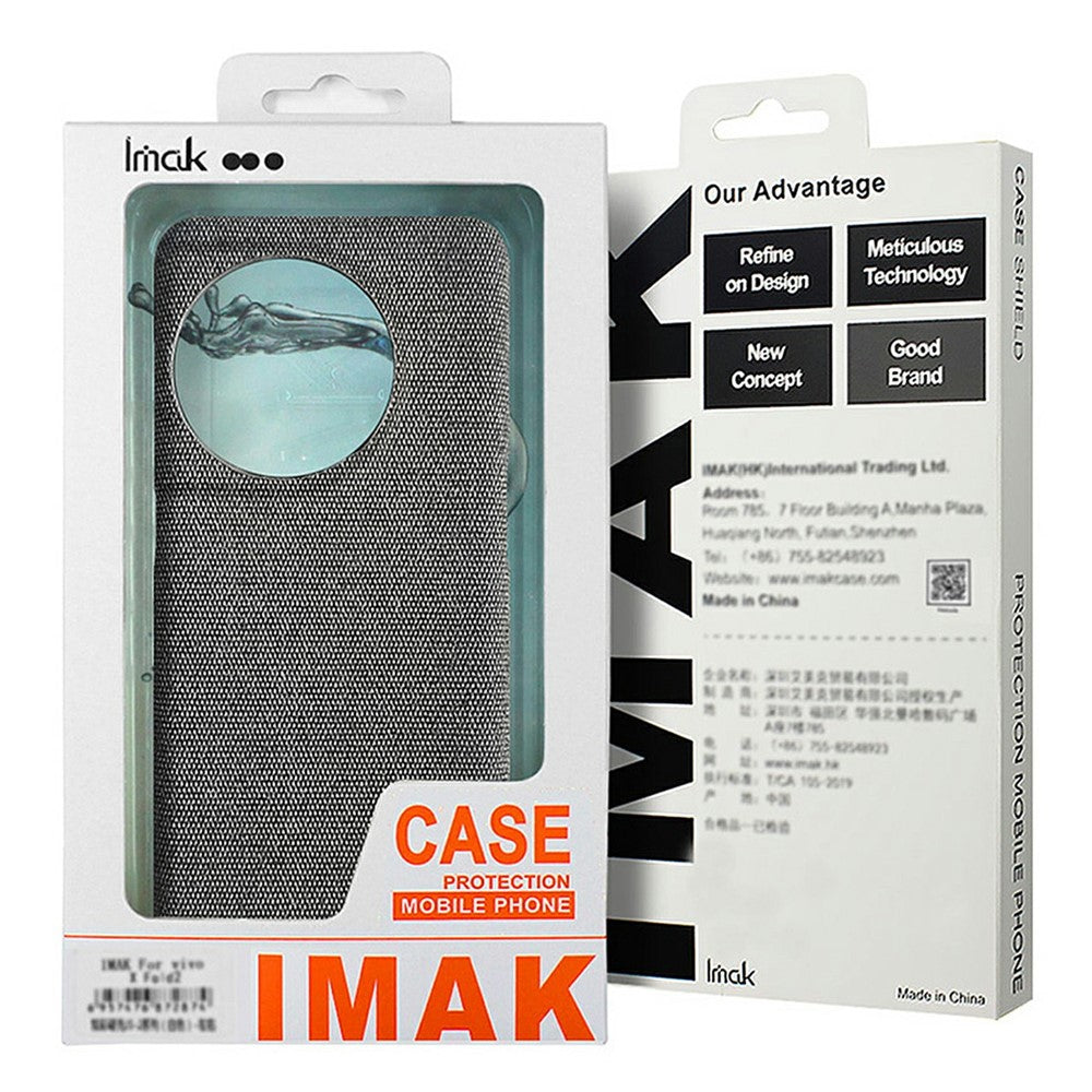 IMAK Ruiyi Series for Xiaomi Redmi Note 15 Pro 5G (Global) Case Fabric Texture Leather + PC Phone Back Cover - Black