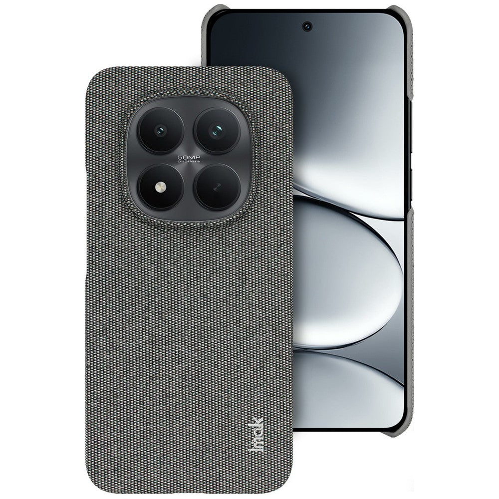 IMAK Ruiyi Series for Xiaomi Redmi Note 15 Pro 5G (Global) Case Fabric Texture Leather + PC Phone Back Cover - Dark Grey