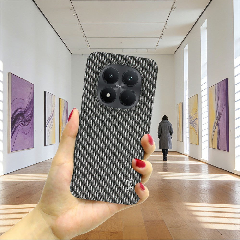 IMAK Ruiyi Series for Xiaomi Redmi Note 15 Pro 5G (Global) Case Fabric Texture Leather + PC Phone Back Cover - Dark Grey