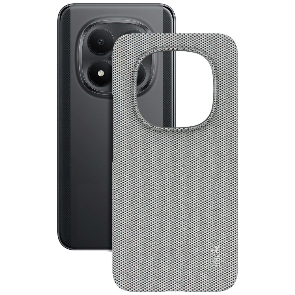 IMAK Ruiyi Series for Xiaomi Redmi Note 15 Pro 5G (Global) Case Fabric Texture Leather + PC Phone Back Cover - Light Grey