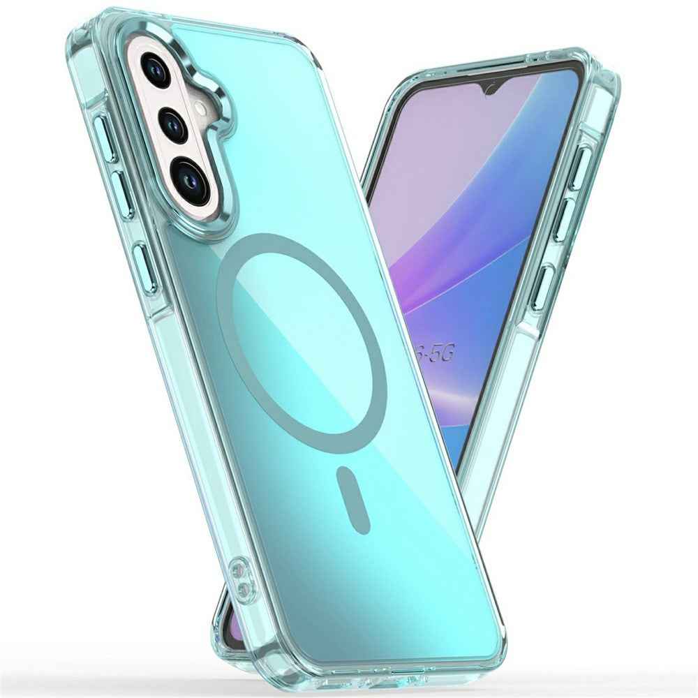 For Samsung Galaxy A57 5G Magnetic Case Cute Fluorescent Design TPU Phone Back Cover - Blue