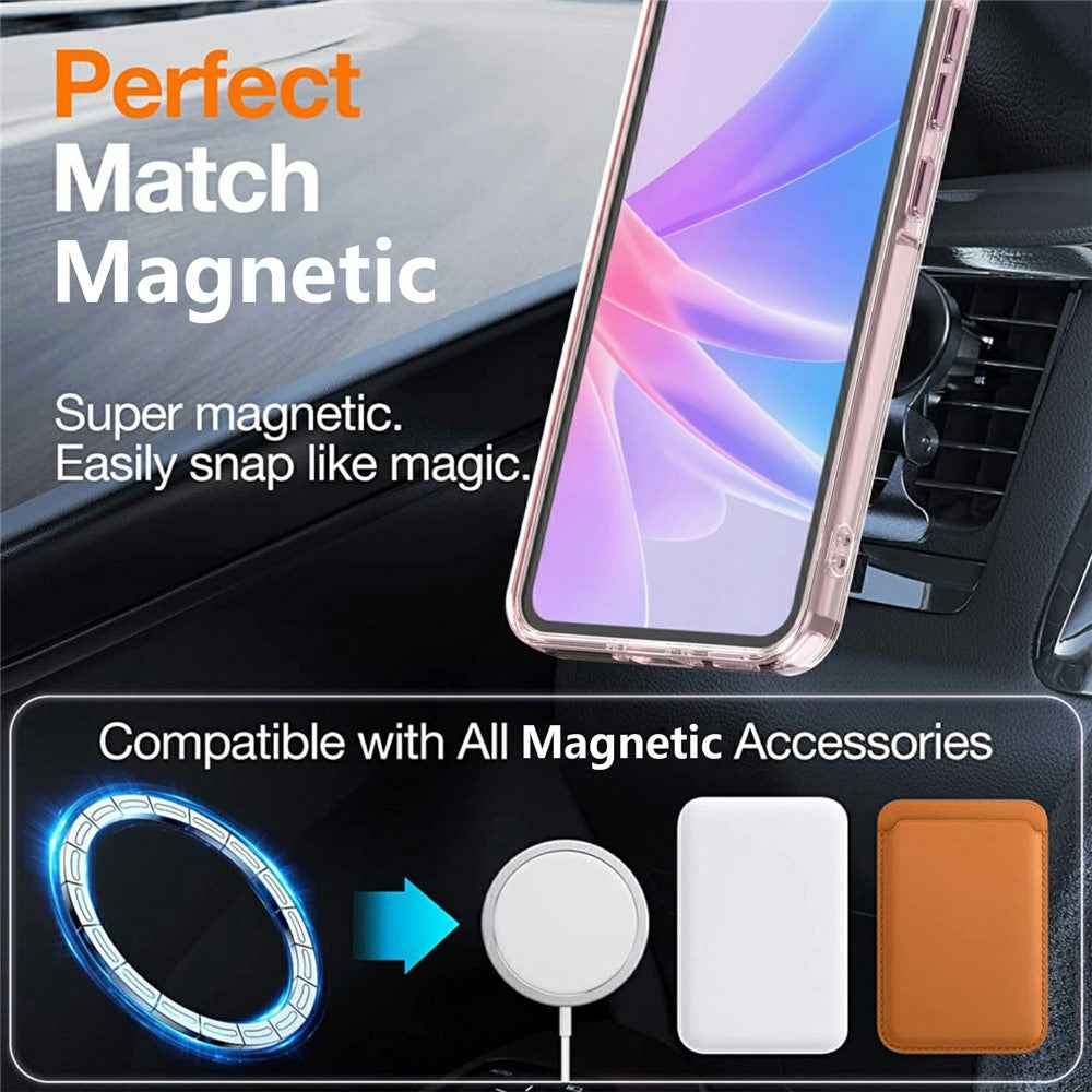 For Samsung Galaxy A57 5G Magnetic Case Cute Fluorescent Design TPU Phone Back Cover - White