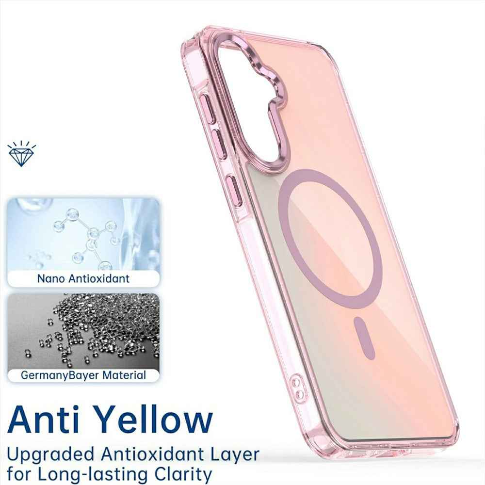 For Samsung Galaxy A57 5G Magnetic Case Cute Fluorescent Design TPU Phone Back Cover - Purple