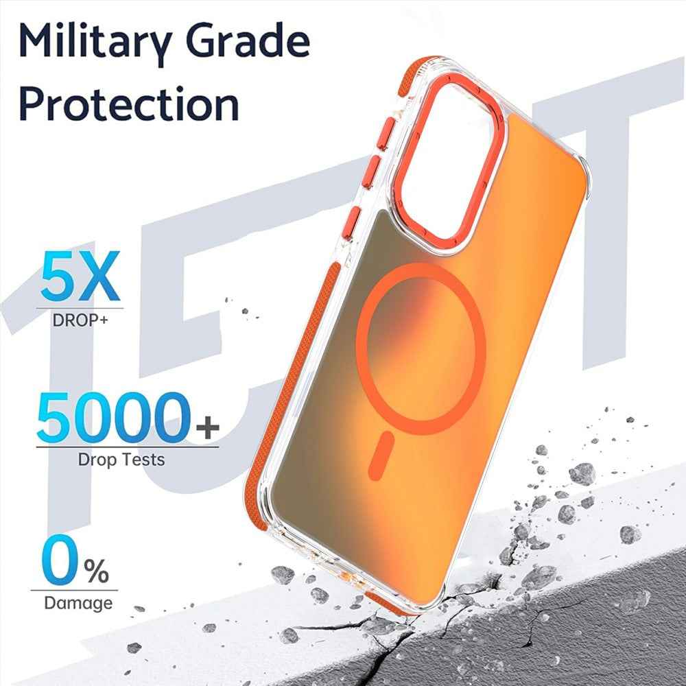 For Samsung Galaxy A57 5G Magnetic Case Cute Fluorescent Design TPU Acrylic Phone Back Cover - Purple