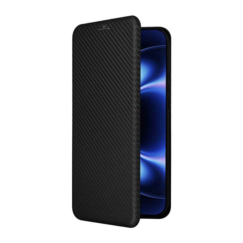 For Xiaomi 17 Ultra 5G Case Carbon Fiber Texture Drop-Proof PU Leather Phone Cover - Black