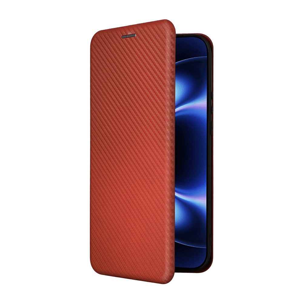 For Xiaomi 17 Ultra 5G Case Carbon Fiber Texture Drop-Proof PU Leather Phone Cover - Brown