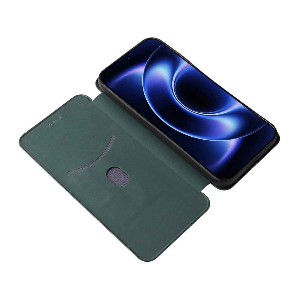 For Xiaomi 17 Ultra 5G Case Carbon Fiber Texture Drop-Proof PU Leather Phone Cover - Green
