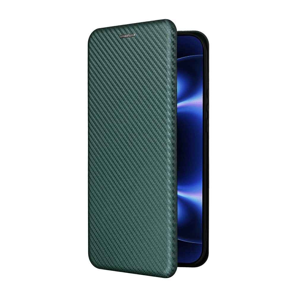 For Xiaomi 17 Ultra 5G Case Carbon Fiber Texture Drop-Proof PU Leather Phone Cover - Green