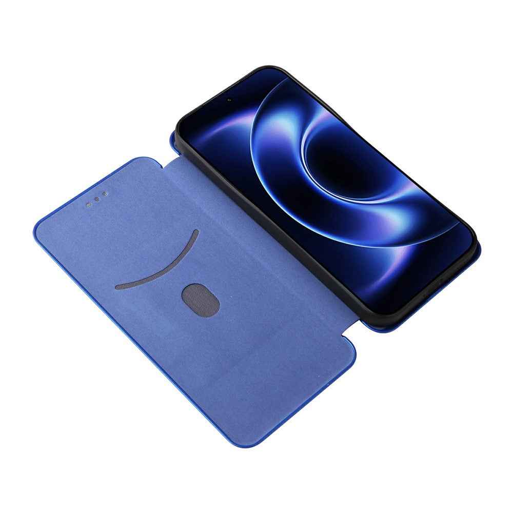 For Xiaomi 17 Ultra 5G Case Carbon Fiber Texture Drop-Proof PU Leather Phone Cover - Blue