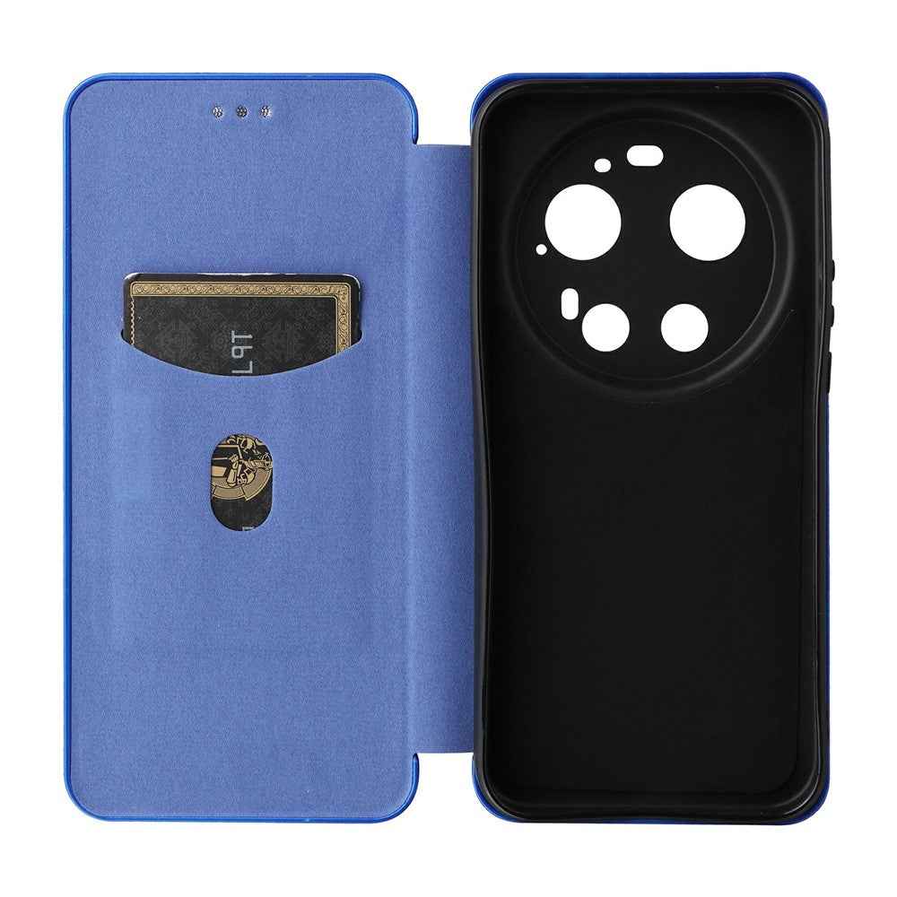 For Xiaomi 17 Ultra 5G Case Carbon Fiber Texture Drop-Proof PU Leather Phone Cover - Blue
