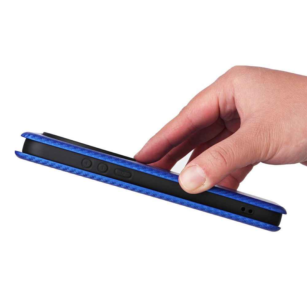 For Xiaomi 17 Ultra 5G Case Carbon Fiber Texture Drop-Proof PU Leather Phone Cover - Blue