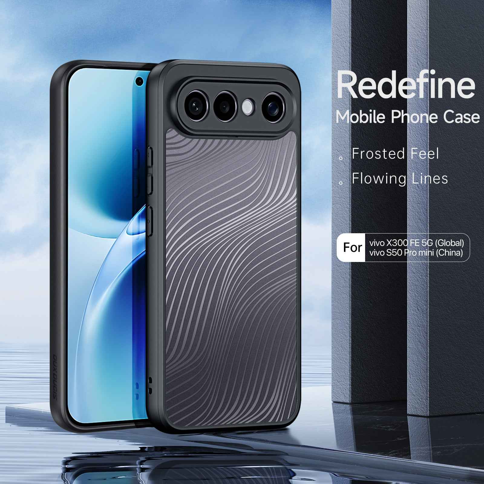 DUX DUCIS For vivo S50 Pro mini 5G / vivo X300 FE 5G Case  Aimo Series TPU+PC Matte Drop-proof Phone Cover (REACH Certification) - Black