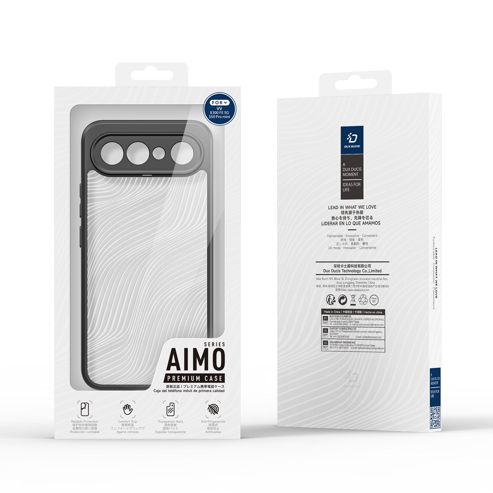 DUX DUCIS For vivo S50 Pro mini 5G / vivo X300 FE 5G Case  Aimo Series TPU+PC Matte Drop-proof Phone Cover (REACH Certification) - Black