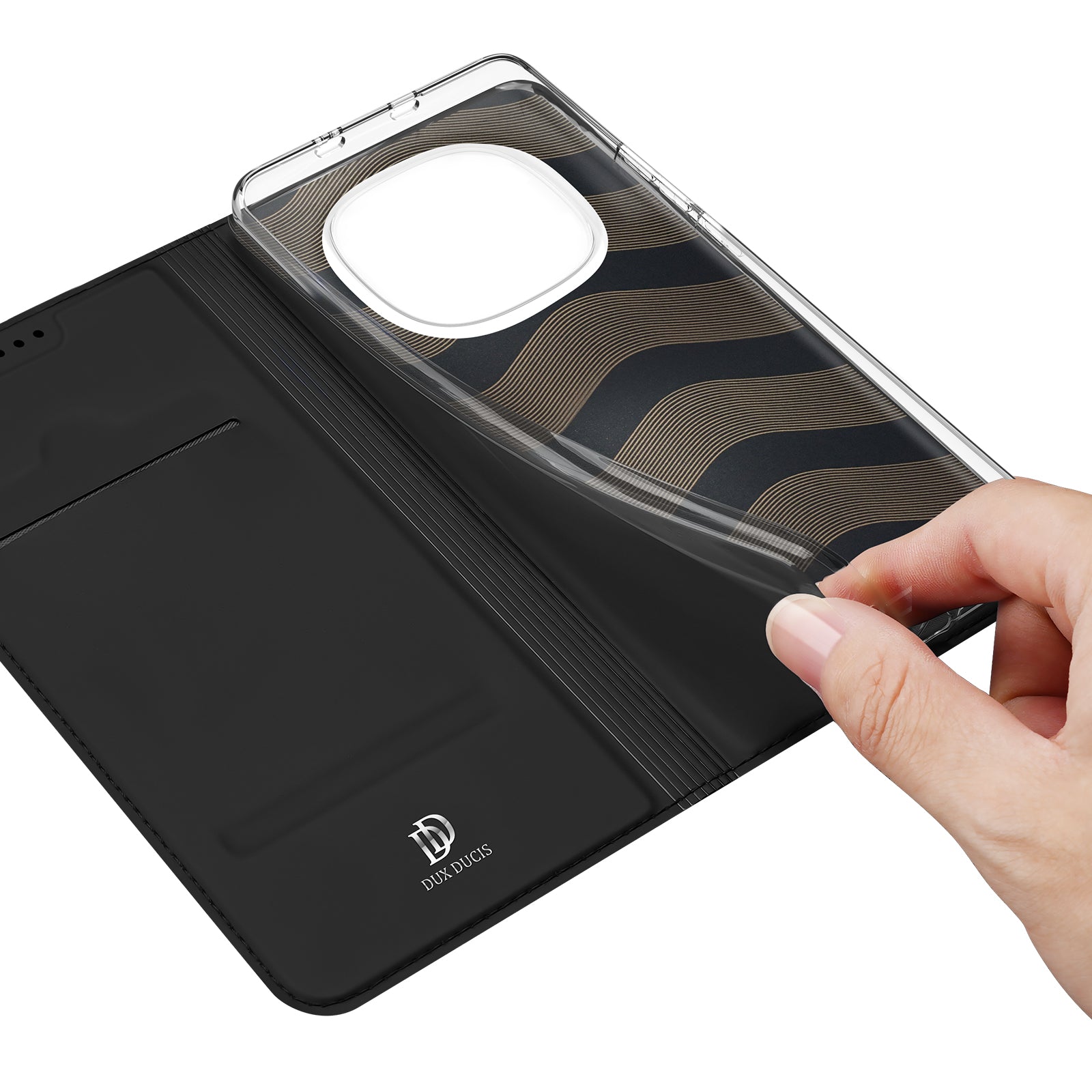 For Xiaomi Redmi Note 15 Pro 4G (Global) Case DUX DUCIS Skin Pro Series Leather Stand Cover Card Holder - Black