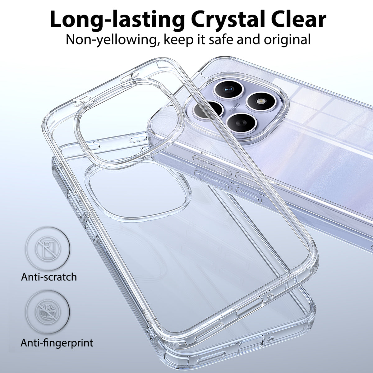 For Xiaomi Poco M8 5G / Xiaomi Redmi Note 15 5G (Global) Clear Phone Case TPU+Acrylic Shockproof Phone Back Cover - Clear
