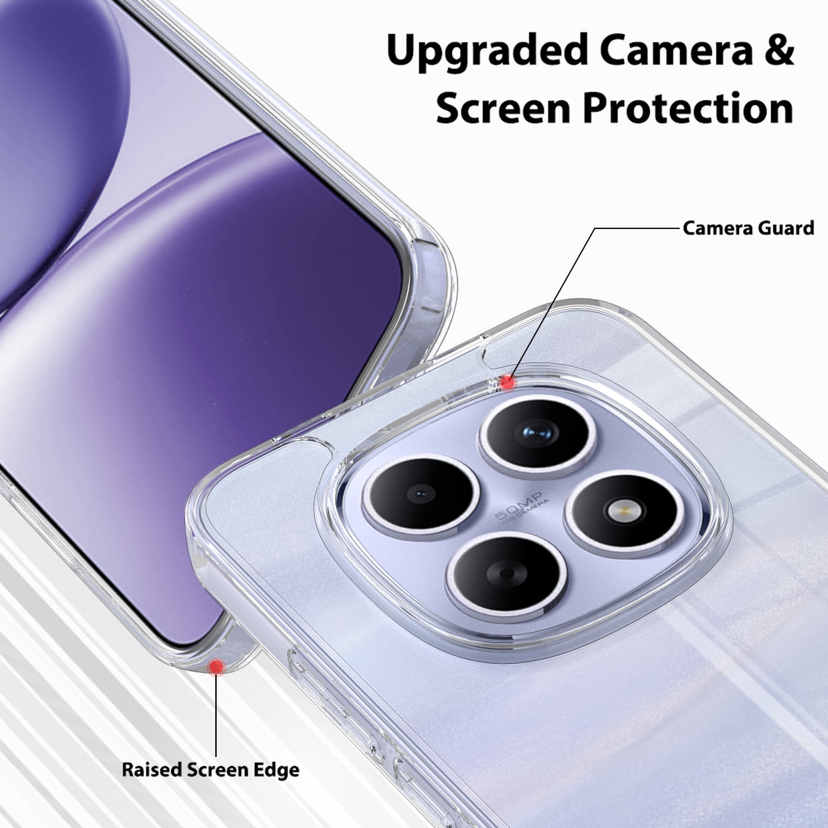 For Xiaomi Poco M8 5G / Xiaomi Redmi Note 15 5G (Global) Clear Phone Case TPU+Acrylic Shockproof Phone Back Cover - Clear