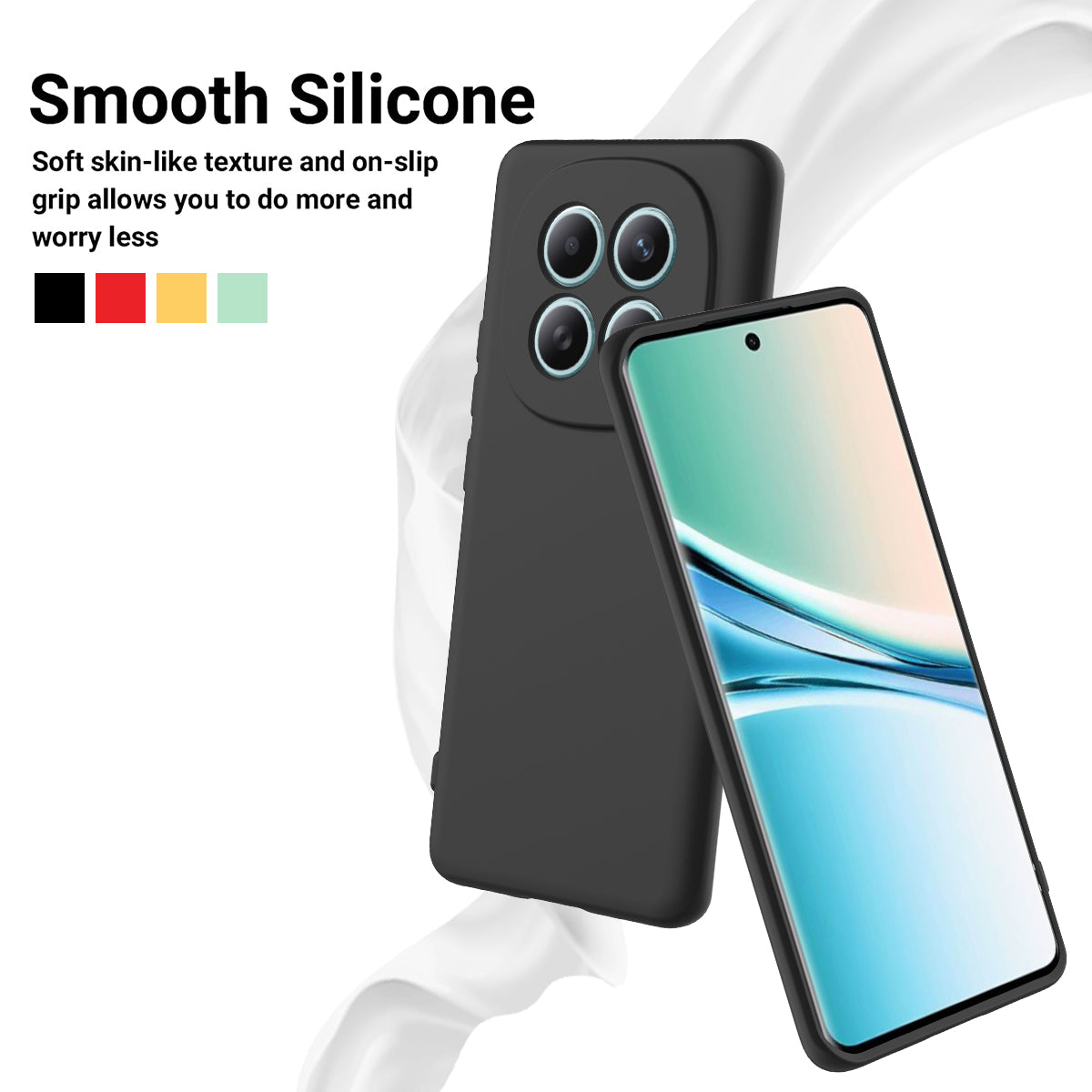 For Xiaomi Poco M8 5G / Xiaomi Redmi Note 15 5G (Global) Liquid Silicone Case Phone Back Cover with Hand Strap - Black