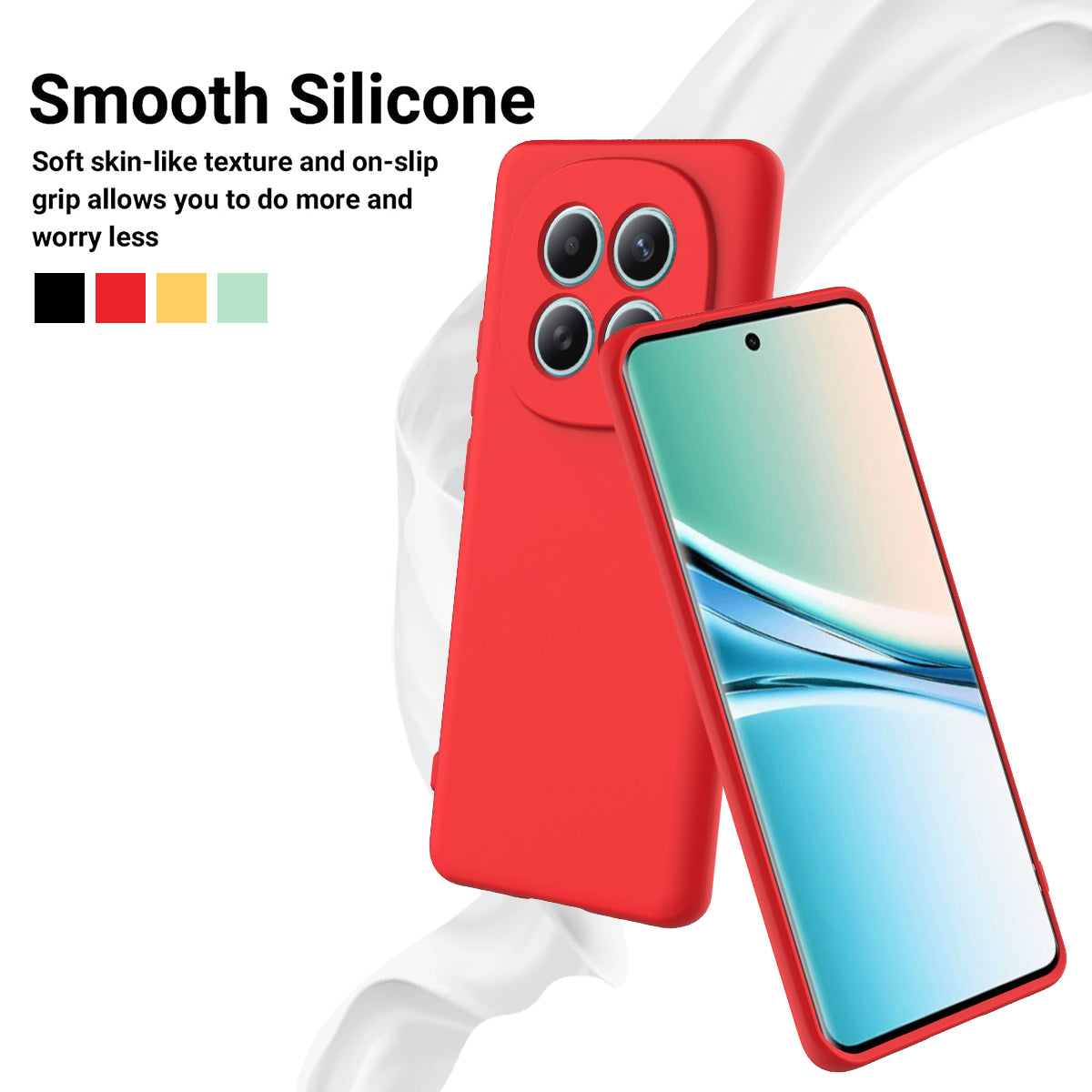For Xiaomi Poco M8 5G / Xiaomi Redmi Note 15 5G (Global) Liquid Silicone Case Phone Back Cover with Hand Strap - Red