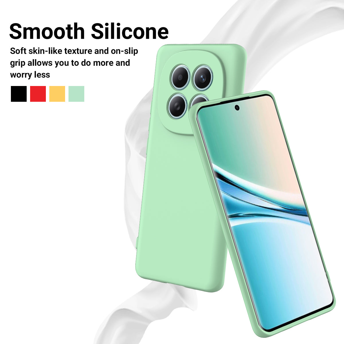 For Xiaomi Poco M8 5G / Xiaomi Redmi Note 15 5G (Global) Liquid Silicone Case Phone Back Cover with Hand Strap - Green