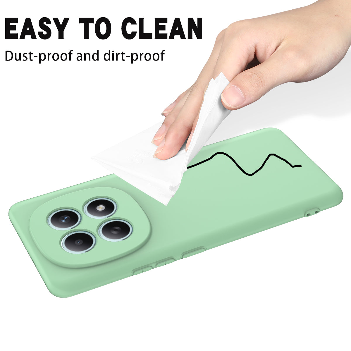 For Xiaomi Poco M8 5G / Xiaomi Redmi Note 15 5G (Global) Liquid Silicone Case Phone Back Cover with Hand Strap - Green
