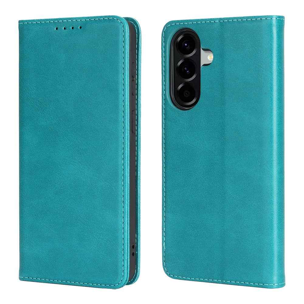 For Samsung Galaxy A57 5G Case PU Leather Calf Textured Magnetic Closing Smart Phone Cover - Sky Blue