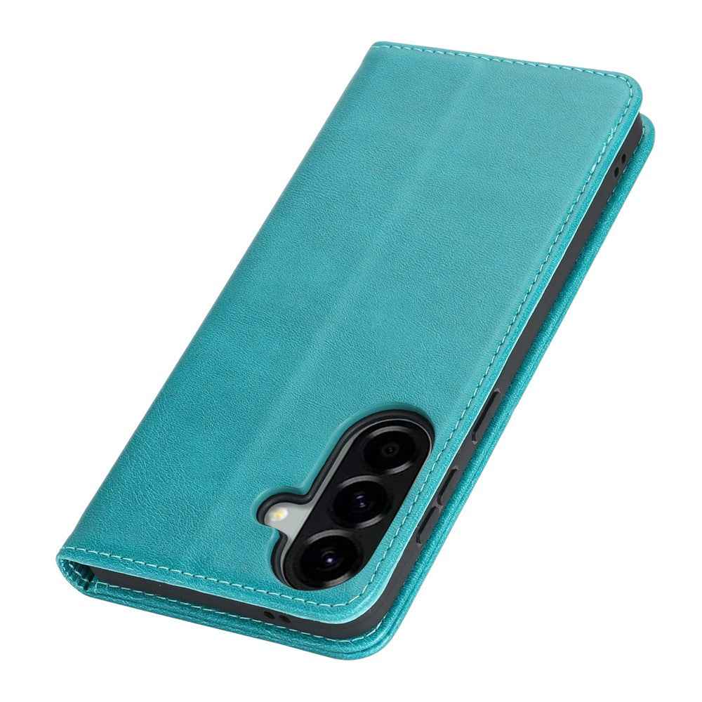 For Samsung Galaxy A57 5G Case PU Leather Calf Textured Magnetic Closing Smart Phone Cover - Sky Blue