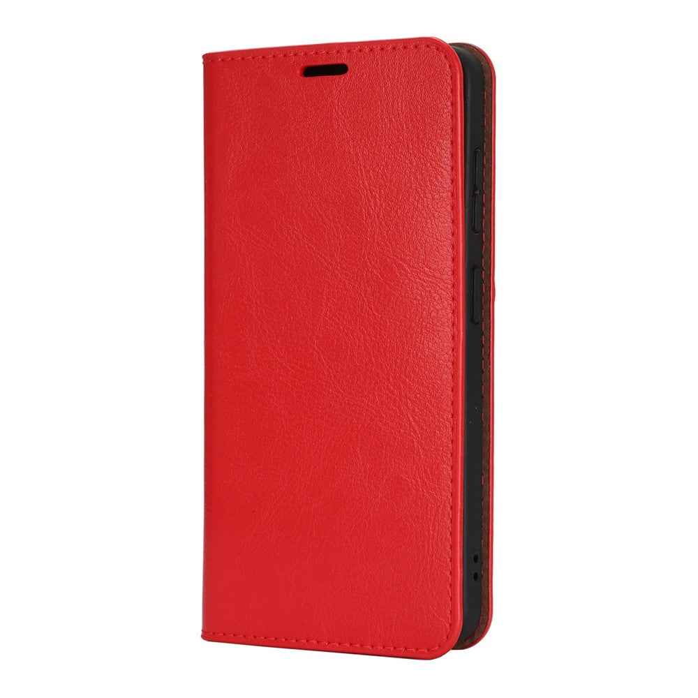 For Samsung Galaxy A57 5G Case Crazy Horse Texture Split Leather Wallet Phone Cover - Red