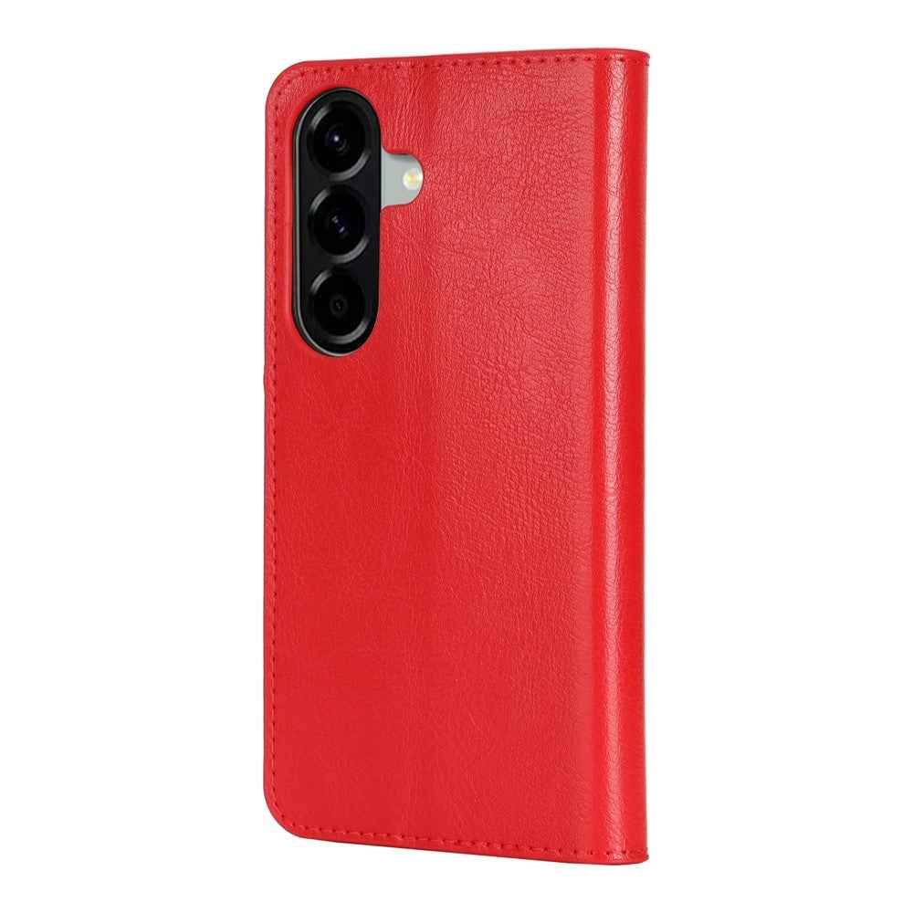 For Samsung Galaxy A57 5G Case Crazy Horse Texture Split Leather Wallet Phone Cover - Red