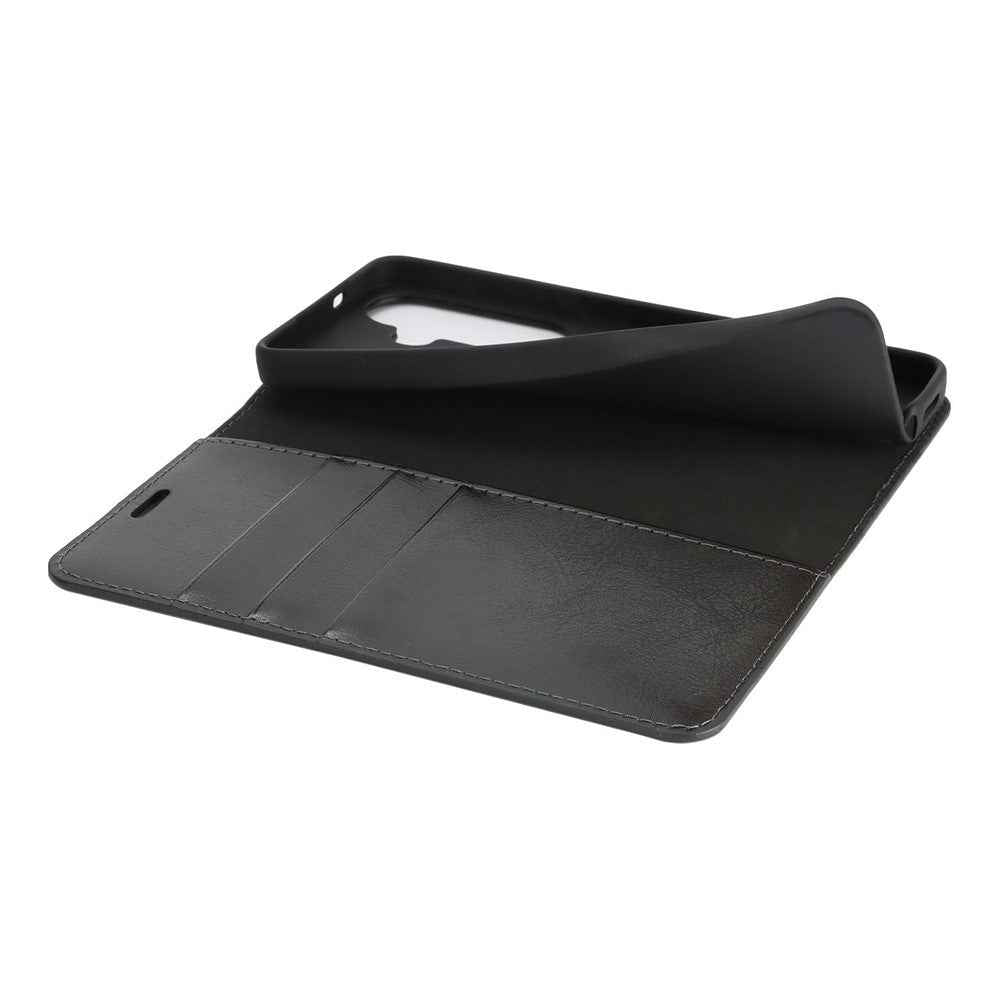 For Samsung Galaxy A57 5G Case Crazy Horse Texture Split Leather Wallet Phone Cover - Black