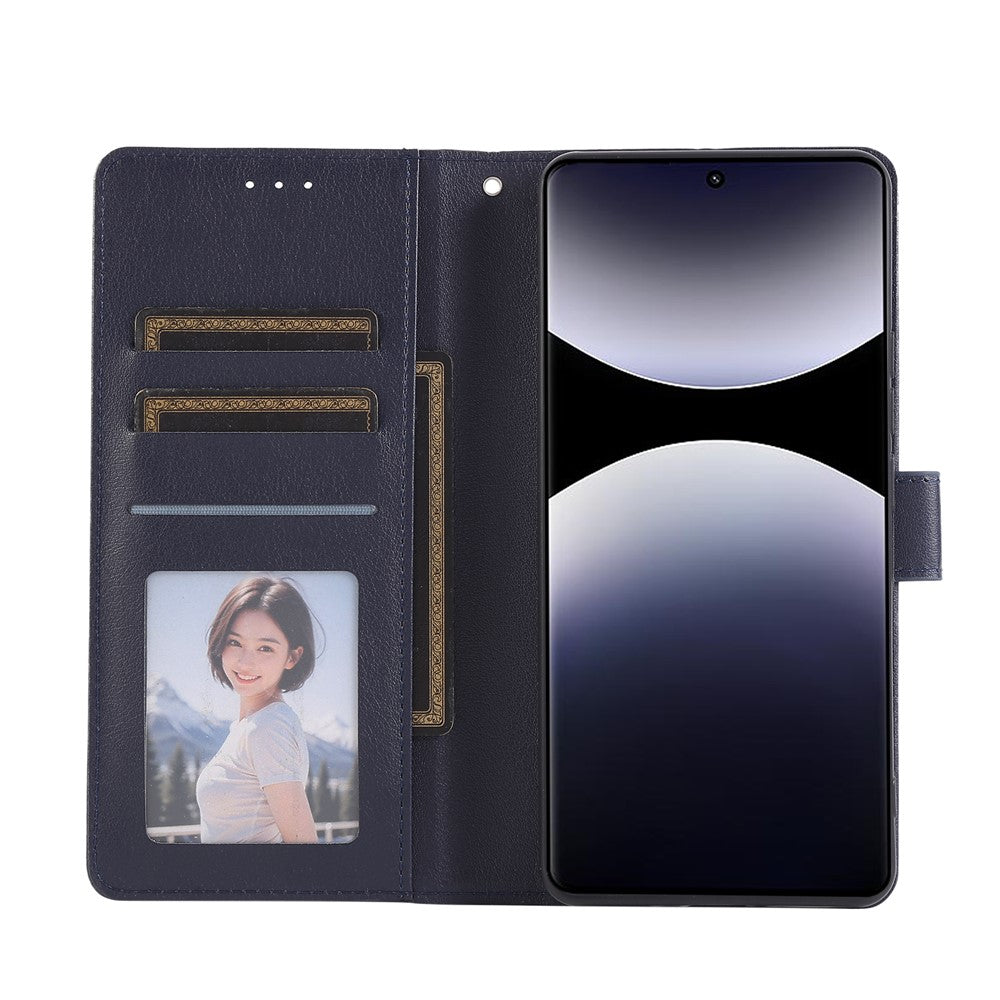 For Xiaomi Redmi Note 15 Pro 4G (Global) Case PU Leather Wallet Stand Phone Cover with Wrist Strap - Blue