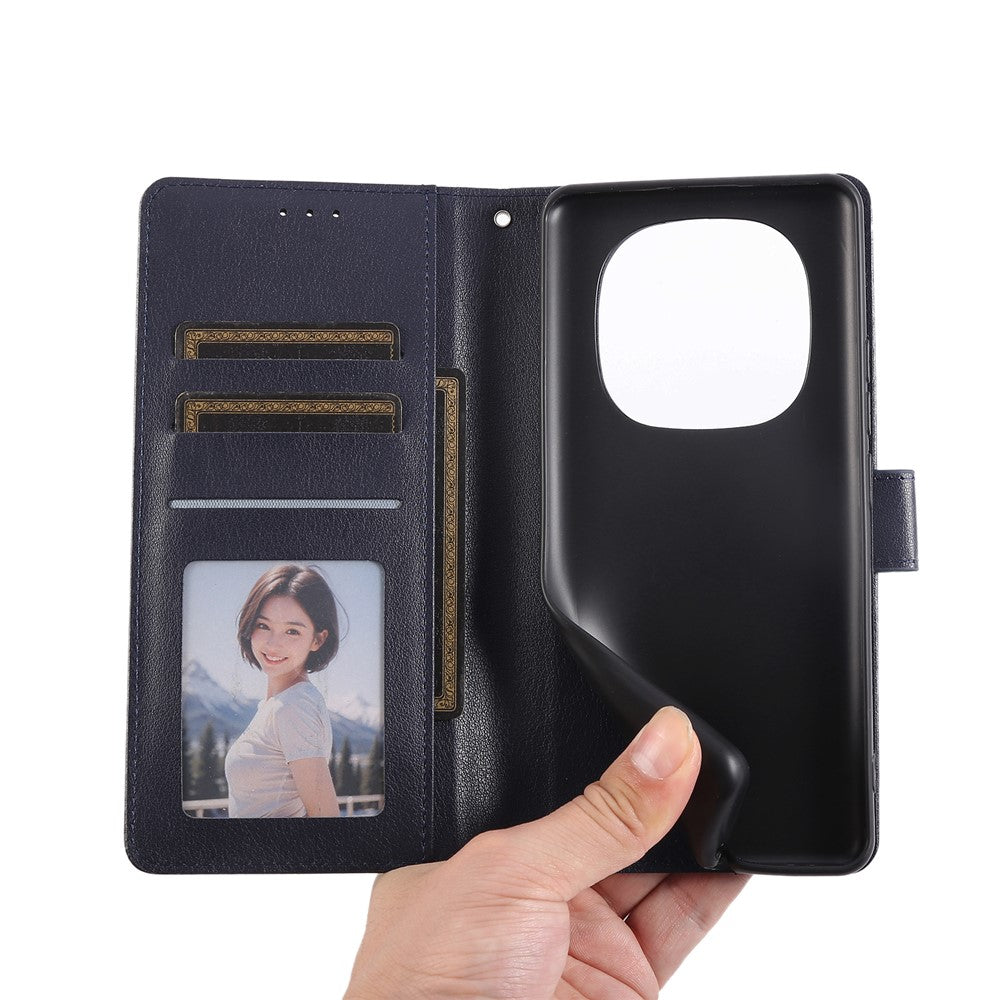 For Xiaomi Redmi Note 15 Pro 4G (Global) Case PU Leather Wallet Stand Phone Cover with Wrist Strap - Blue