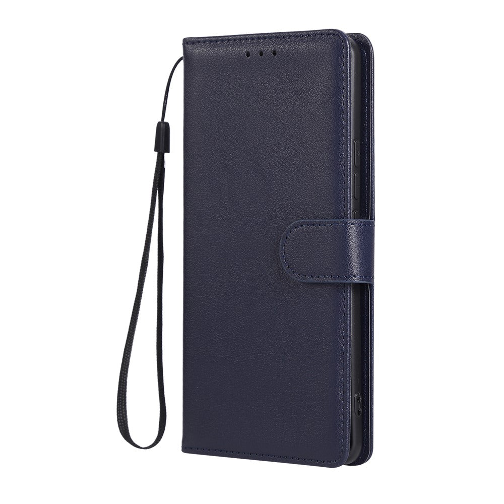For Xiaomi Redmi Note 15 Pro 4G (Global) Case PU Leather Wallet Stand Phone Cover with Wrist Strap - Blue