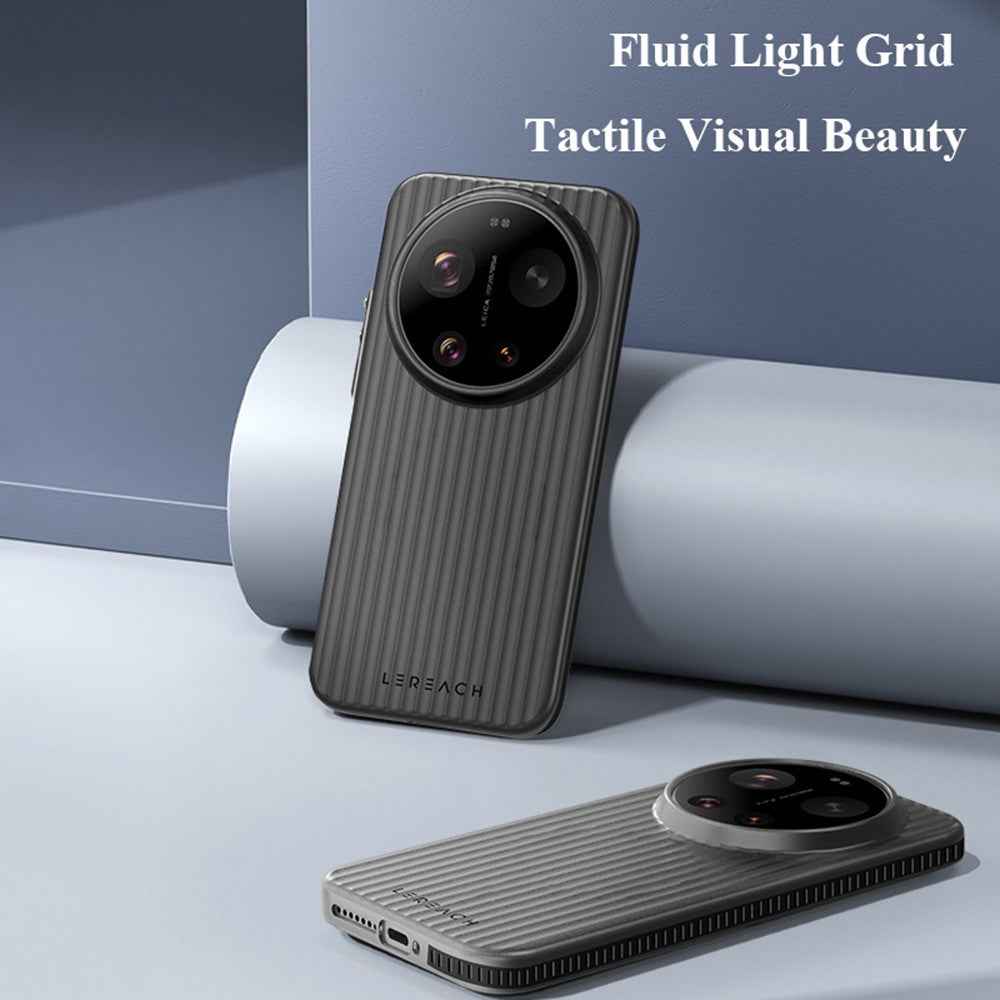 LEREACH TOC Series for Xiaomi 17 Ultra 5G Case Flowing Grid PC Phone Cover - Black