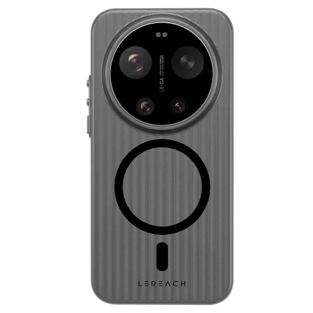 LEREACH TOC Series for Xiaomi 17 Ultra 5G Magnetic Case Flowing Grid PC Phone Cover - Black